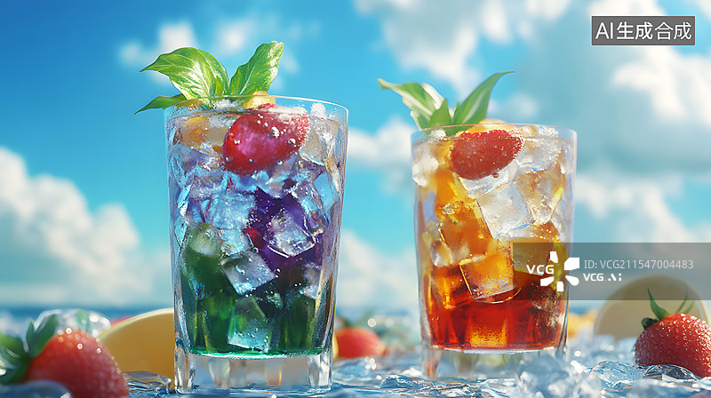 【AI数字艺术】解渴的冰冻饮料图片素材