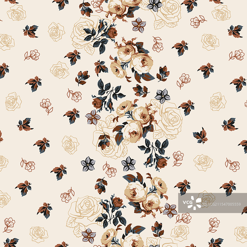 手绘时尚玫瑰花束图案图片素材