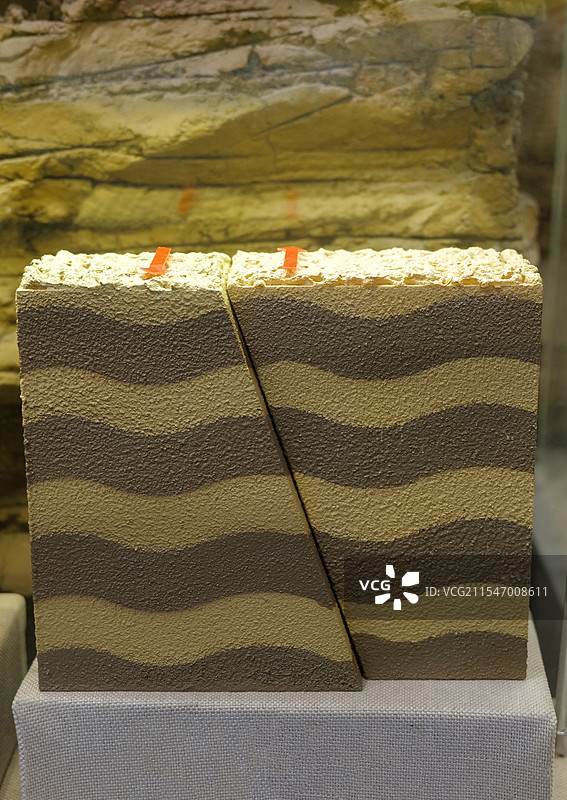 平移断层 山东省地质博物馆图片素材