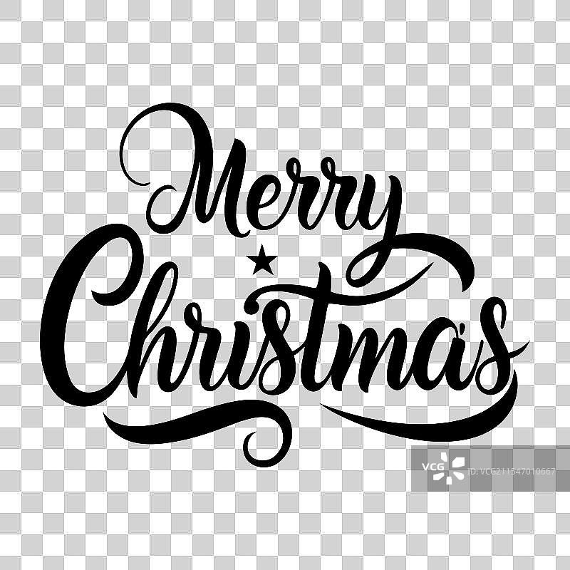 圣诞快乐的排版与星星装饰图片素材