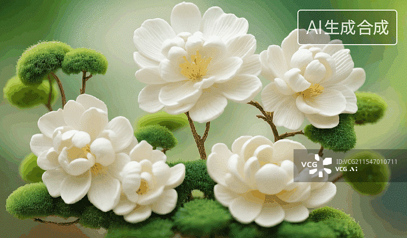 【AI数字艺术】白色花朵图片素材