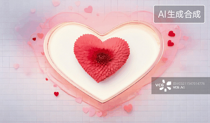 【AI数字艺术】爱心蛋糕图片素材