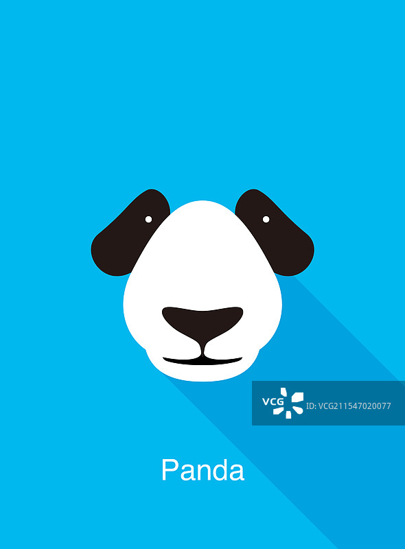 熊猫卡通脸扁平动物脸图标图片素材