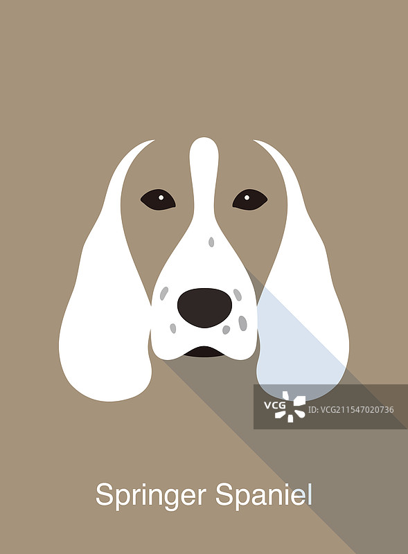 平面图标设计的斯普林格犬狗脸图片素材