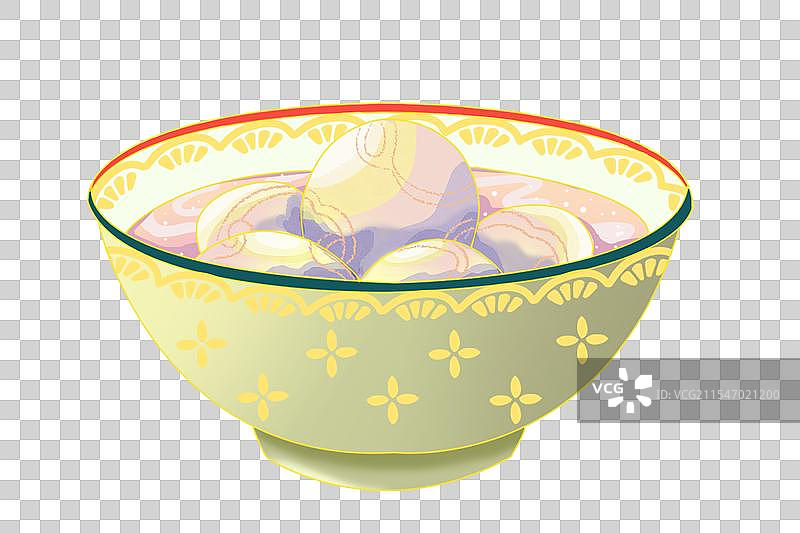 一碗装饰感的国潮风汤圆元宵的特写图片素材