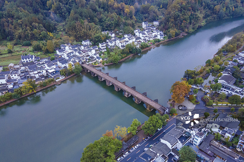 航拍安徽省黄山市图片素材