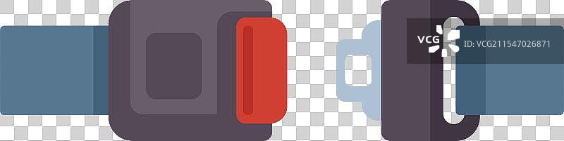 打开和关闭的安全带扣紧器图片素材