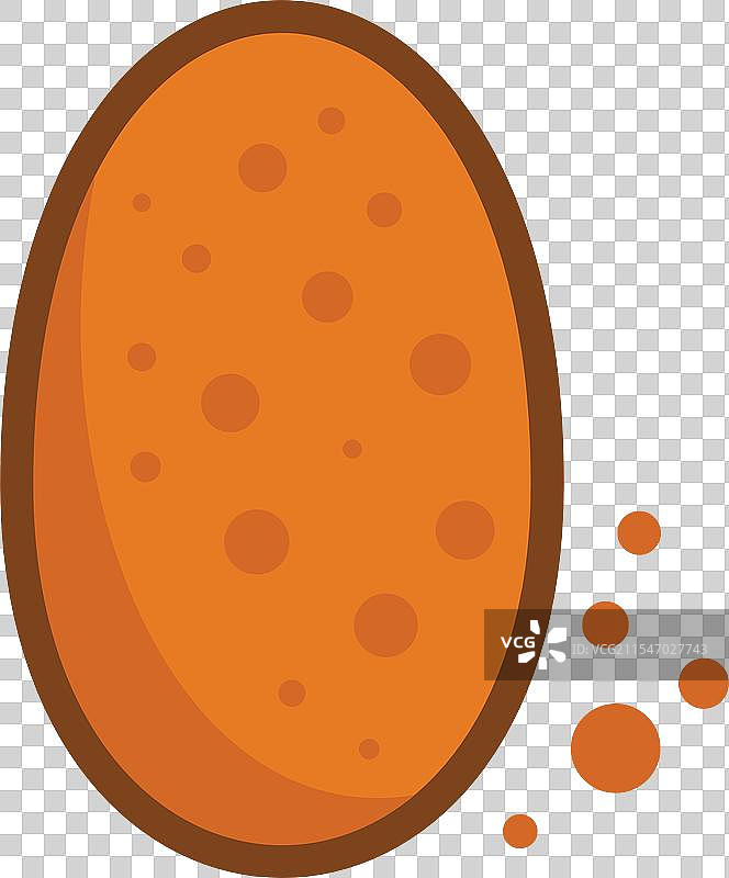 一块掉落的鸡块，周围撒满了面包屑的卡通图案图片素材