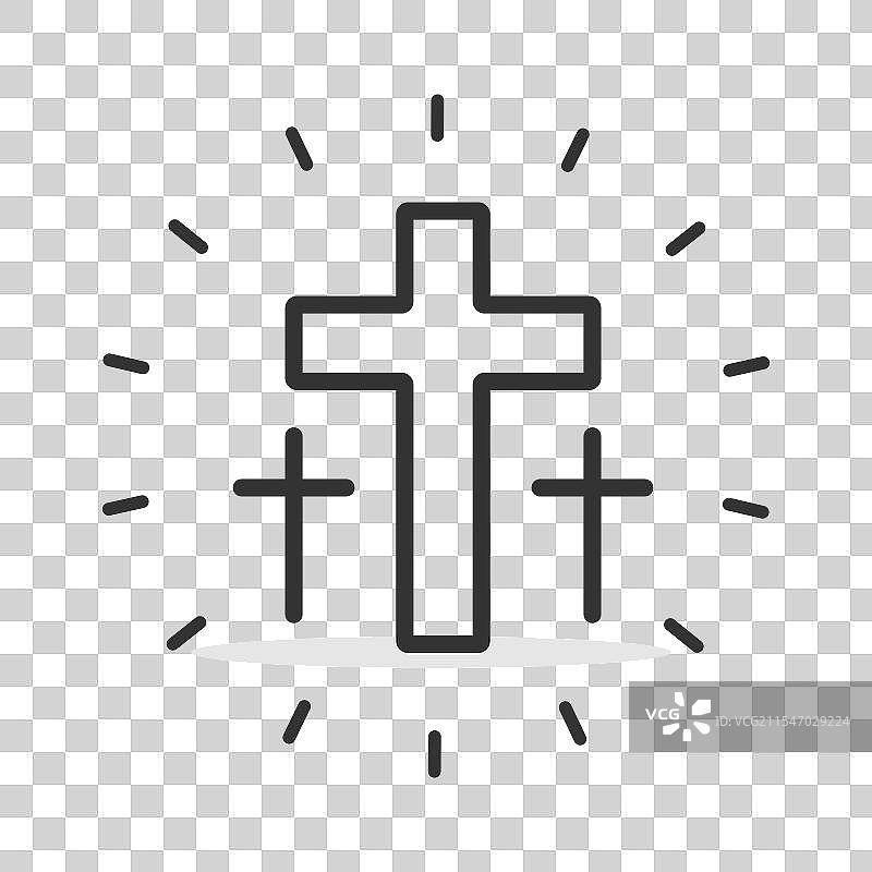 基督教十字架图标孤立设计图片素材