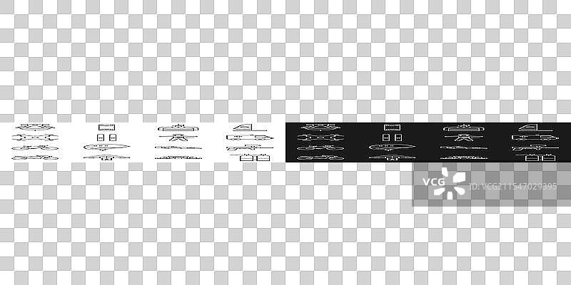 设置线条水肺潜水涂鸦枪救护车和图片素材