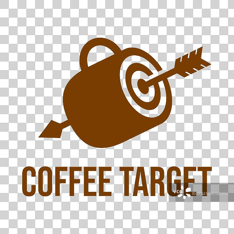 咖啡目标扁平极简风格标志设计图片素材