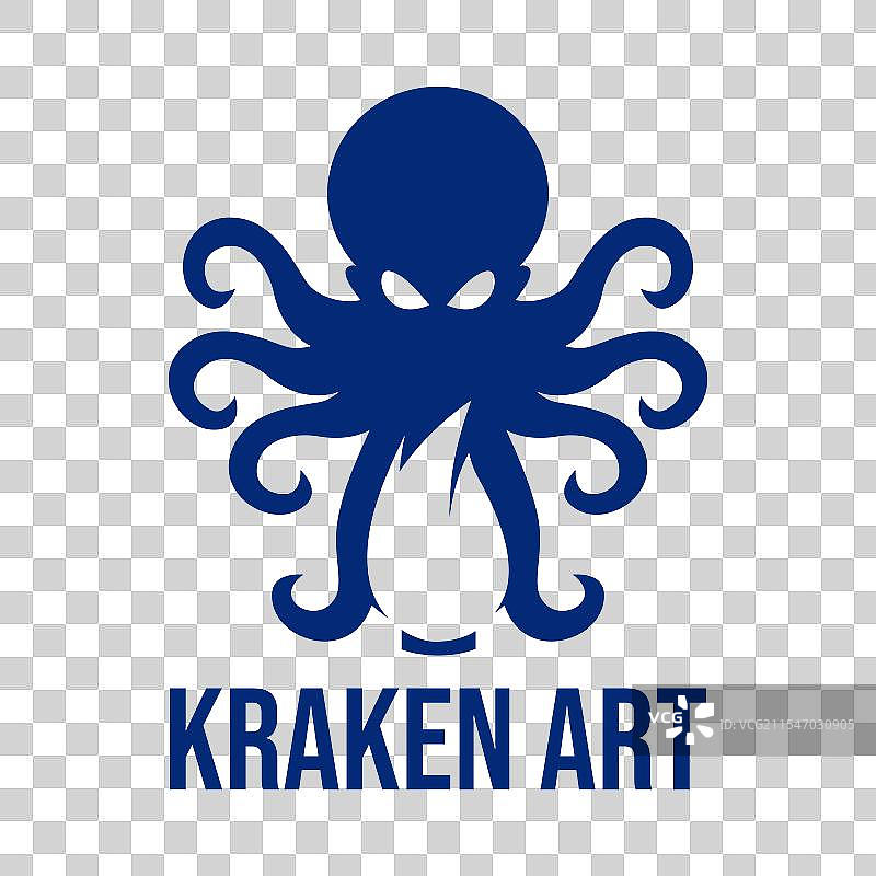 克拉肯艺术扁平极简风格标志设计图片素材