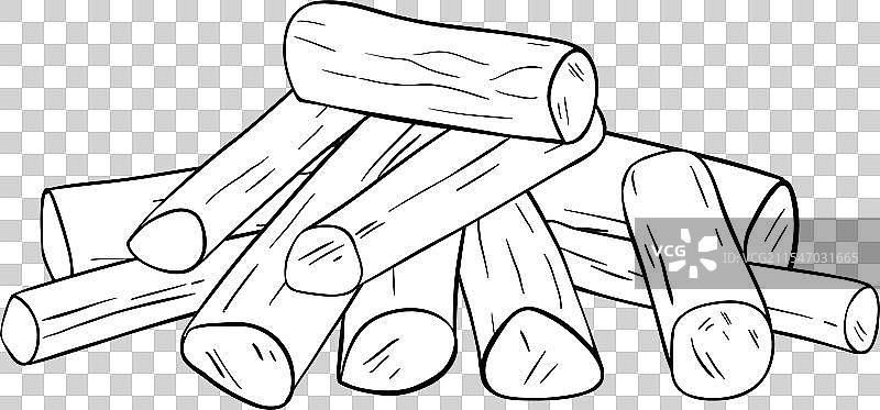 孤立的檀香木棒轮廓图片素材