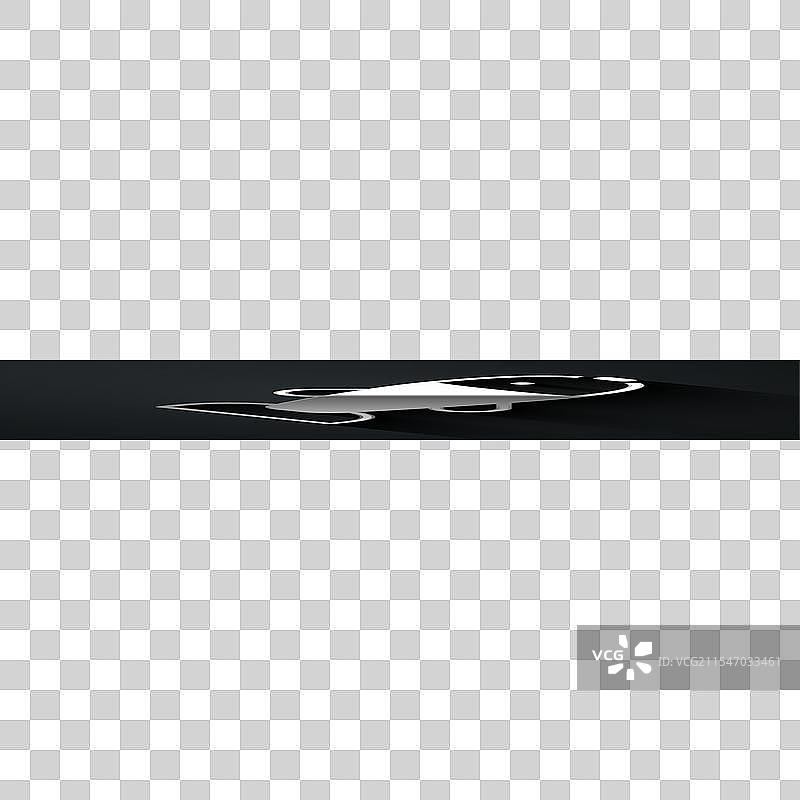 银鱼图标，背景为黑色图片素材