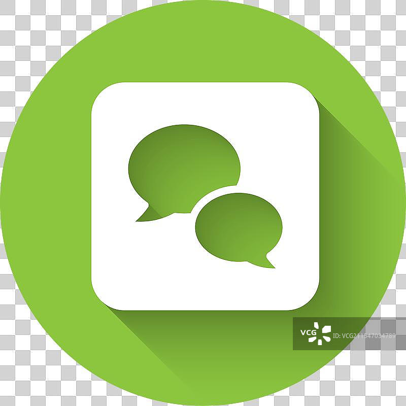 白色对话气泡聊天图标，带长尾图片素材