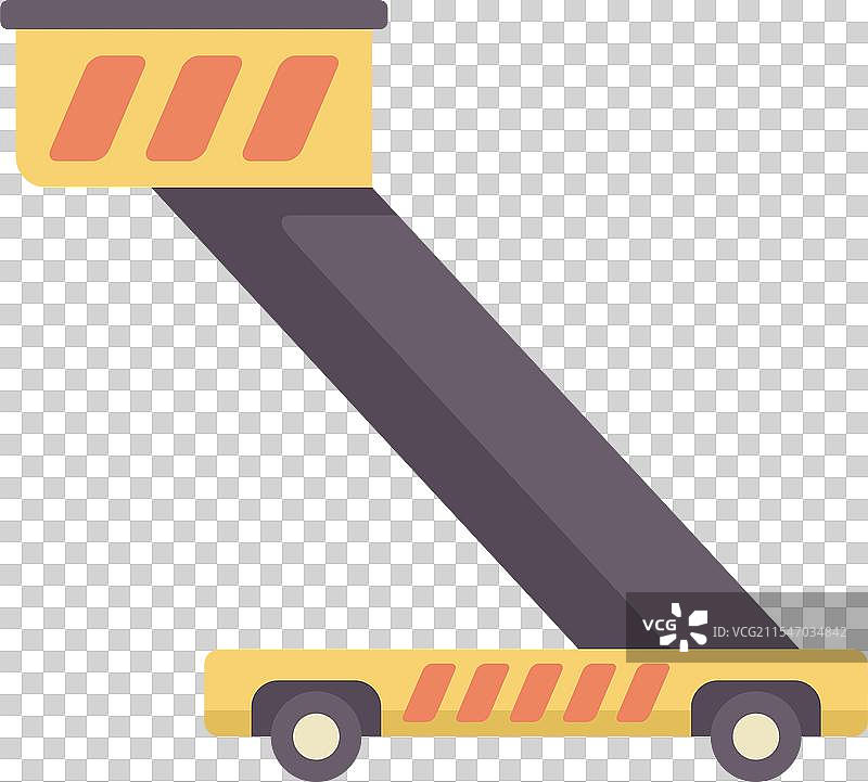 乘客登机梯在白色背景上站立图片素材