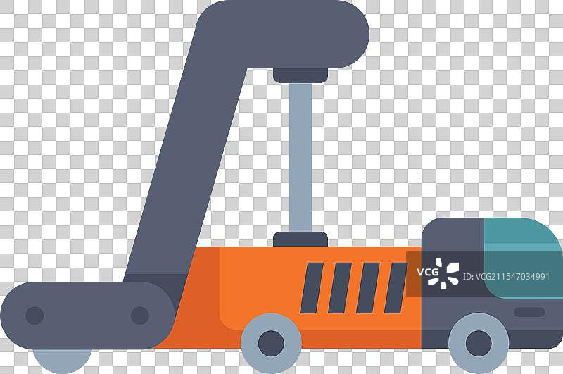 橙色垃圾车正在收集和运输垃圾图片素材