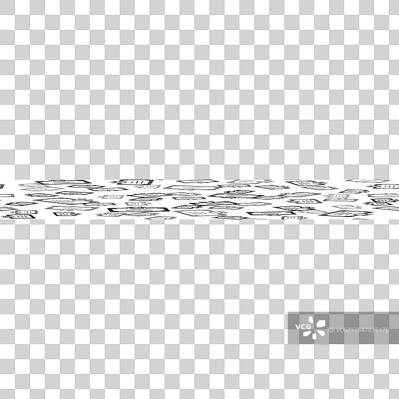 黑色证书模板图标，隔离无缝设计图片素材