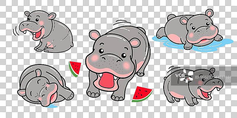 卡通河马角色图片素材