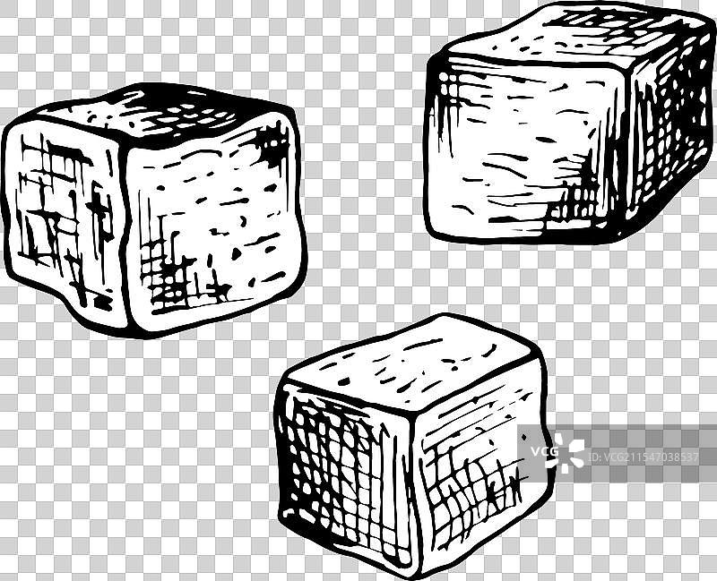 精致的方糖立体素描图图片素材