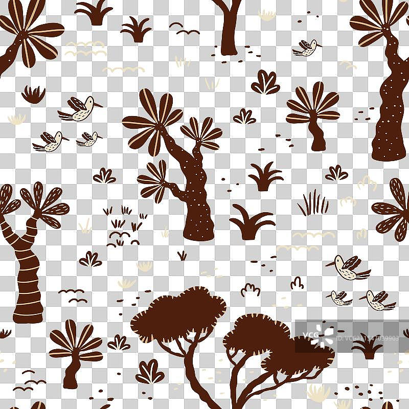 野生动物园风景无缝图案图片素材