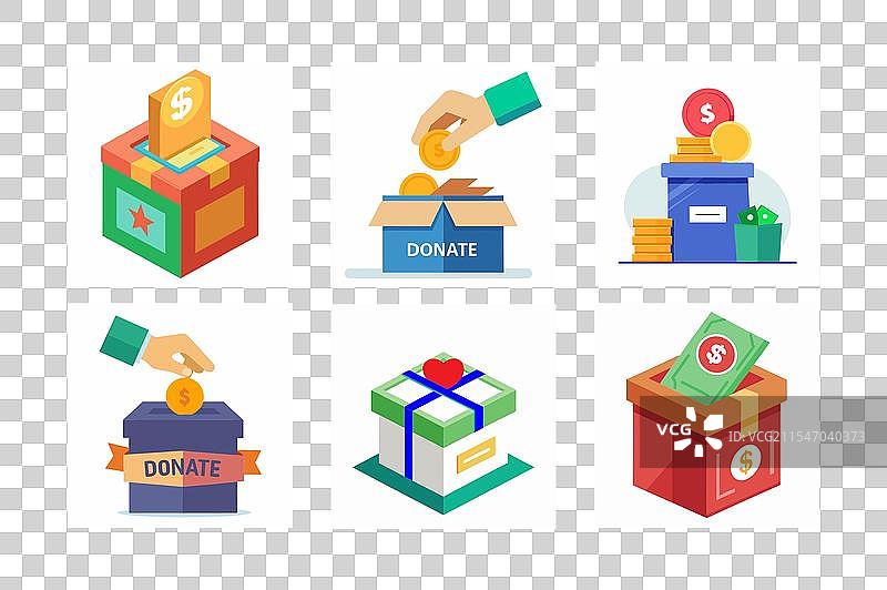 捐款箱套装图片素材
