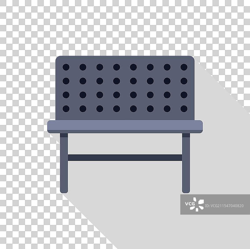 带孔的金属长椅，兼具舒适与风格图片素材