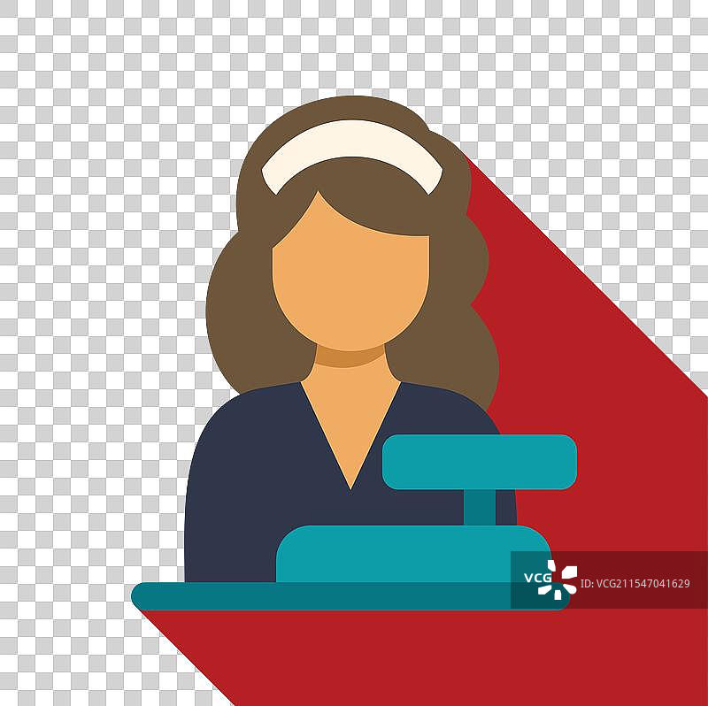 超市收银员在收银台工作图片素材