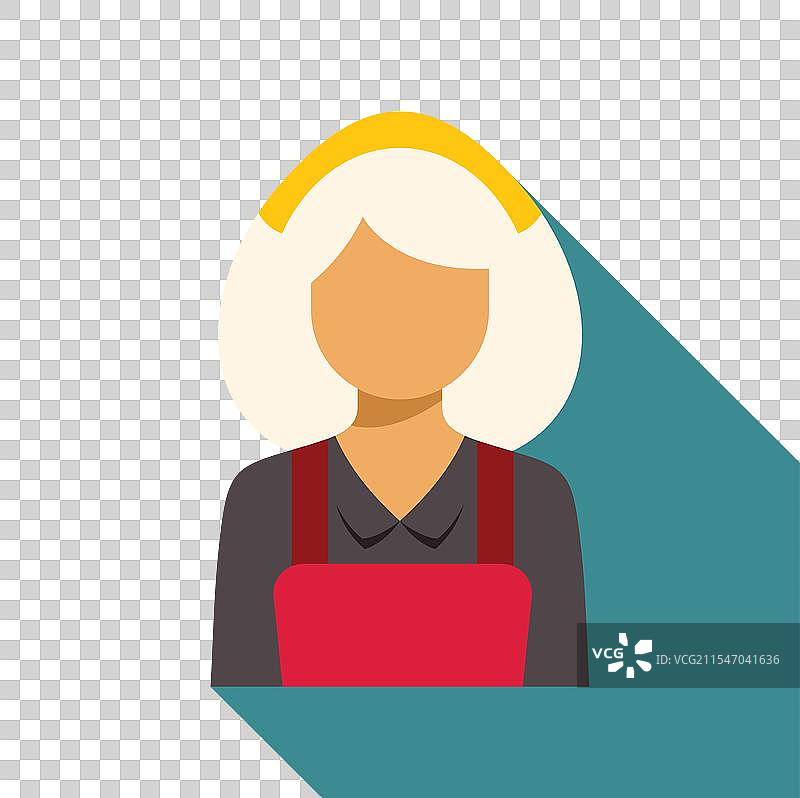 穿着红色的女性超市收银员头像图片素材