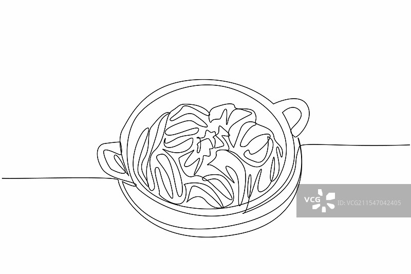 连续一笔画意大利面碳ara酱图片素材