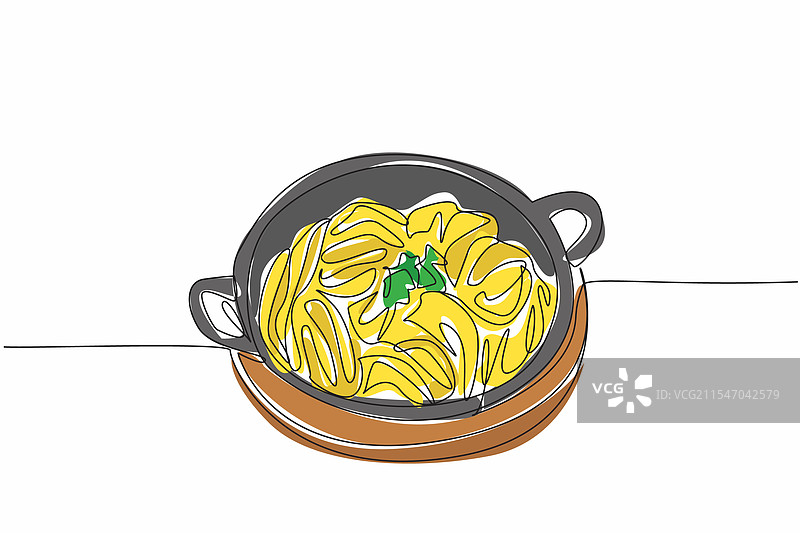 连续一笔画意大利面碳ara酱图片素材