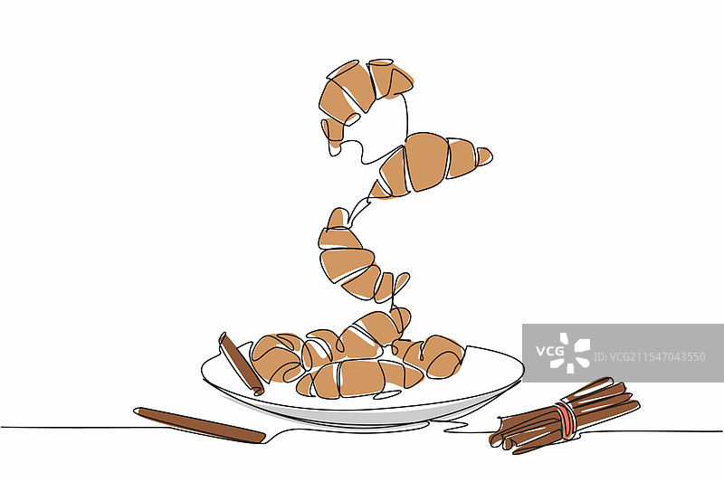 一笔连画的肉桂图案图片素材