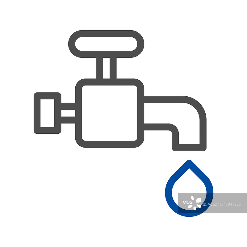 水龙头与水滴的节水概念图片素材