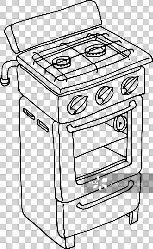 一台带烤箱的旧苏联煤气灶图片素材