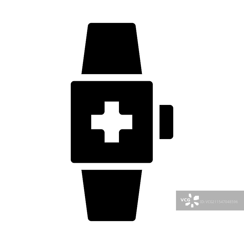 带有医疗十字图标的智能手表概念图片素材