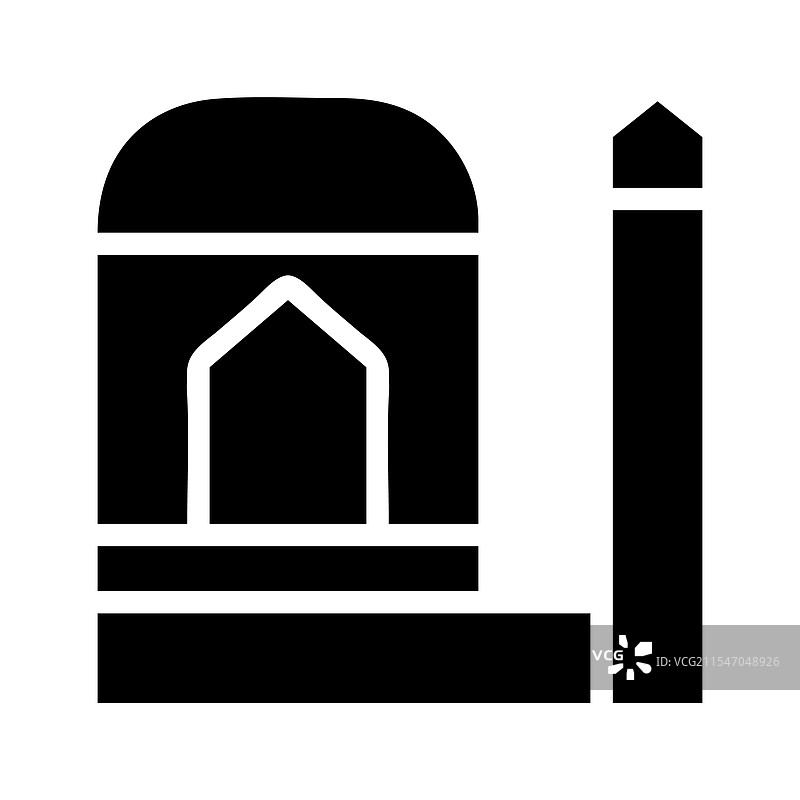 清真寺图标剪影，信仰与祈祷的概念图片素材