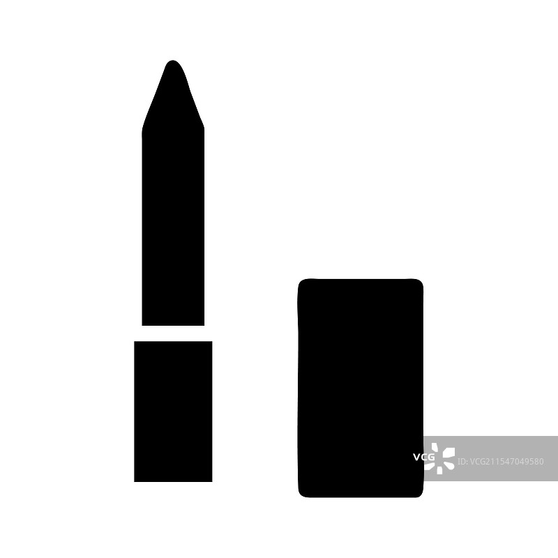 口红图标剪影，美妆之美的概念图片素材