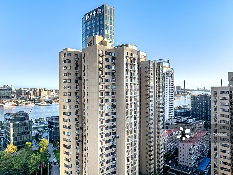 航拍浦东滨江 荣城花苑住宅楼 黄浦江沿岸地区浦江东岸城市规划图片素材