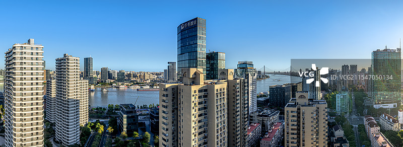 航拍浦东滨江 九庐 荣城花苑 保利广场 杨浦大桥  黄浦江沿岸地区浦江东岸城市规划图片素材