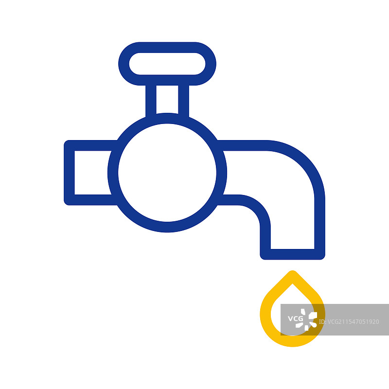 水龙头与水滴的节水概念图片素材