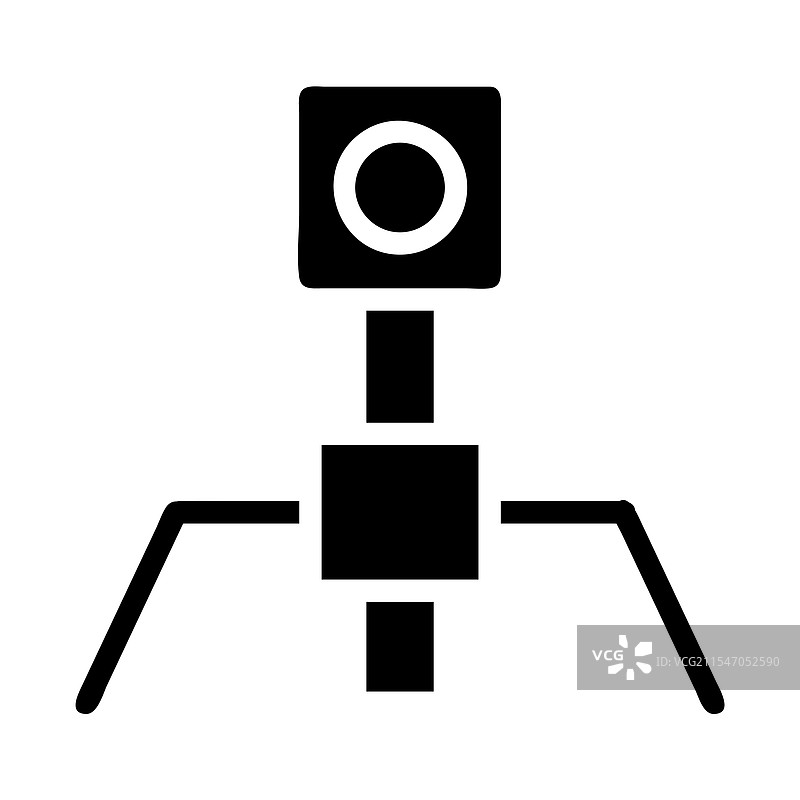 噬菌体病毒剪影图标概念图片素材