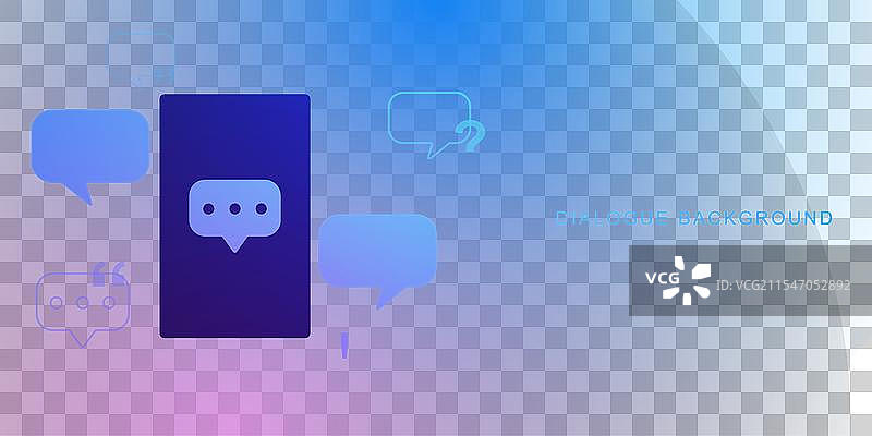 带有引用气泡的数字智能手机图片素材