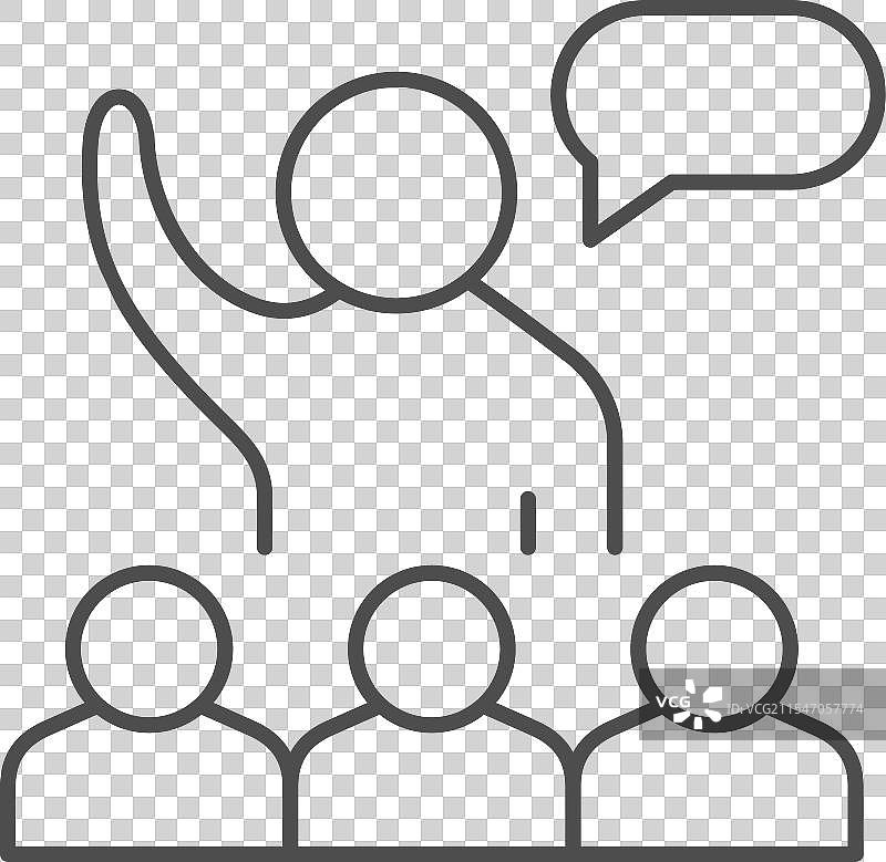 演讲者演讲线条轮廓图标图片素材