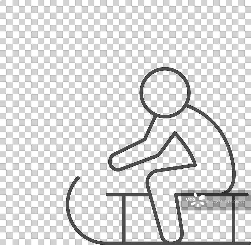 雪橇上的人线条图标图片素材