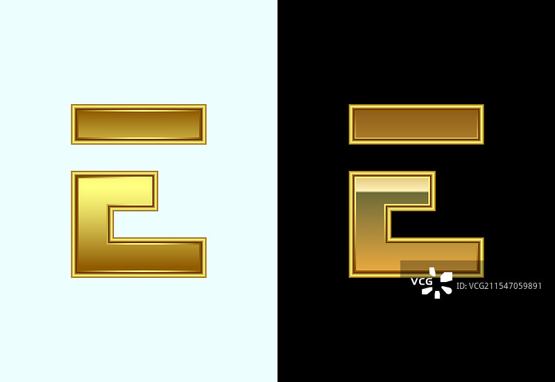 金色风格的字母E图形图片素材