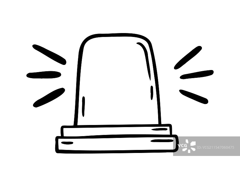 警报灯涂鸦手绘图标轮廓图片素材