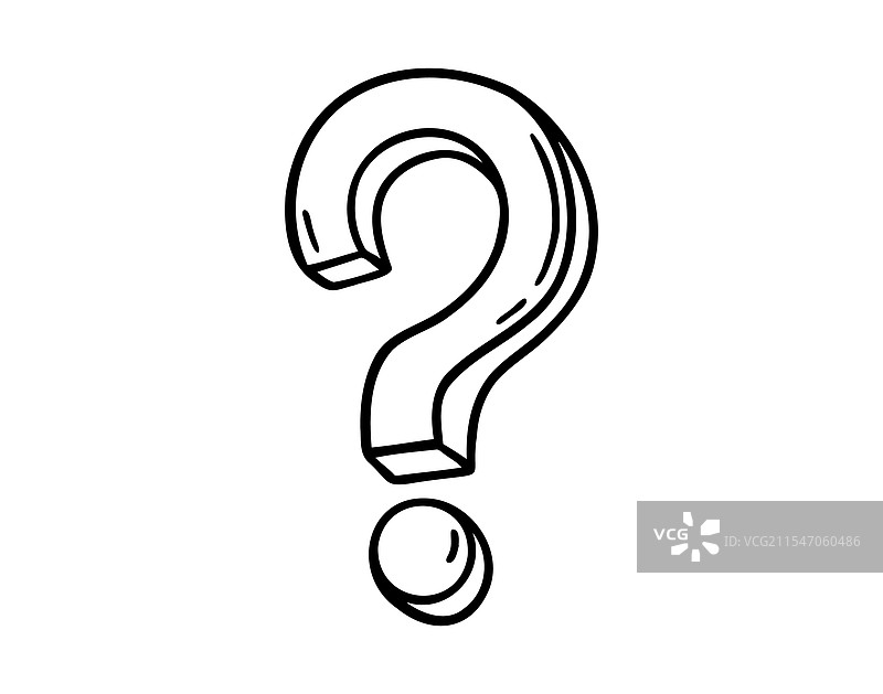 思考的问号符号素描图片素材