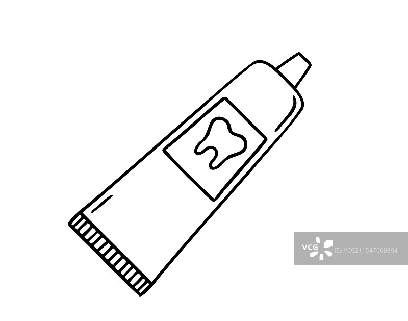 手绘牙膏图标涂鸦轮廓图片素材