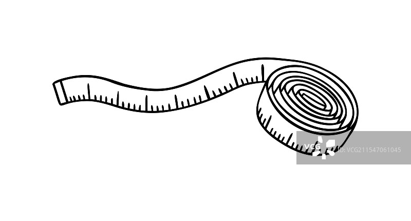卷尺涂鸦手绘图标轮廓图片素材
