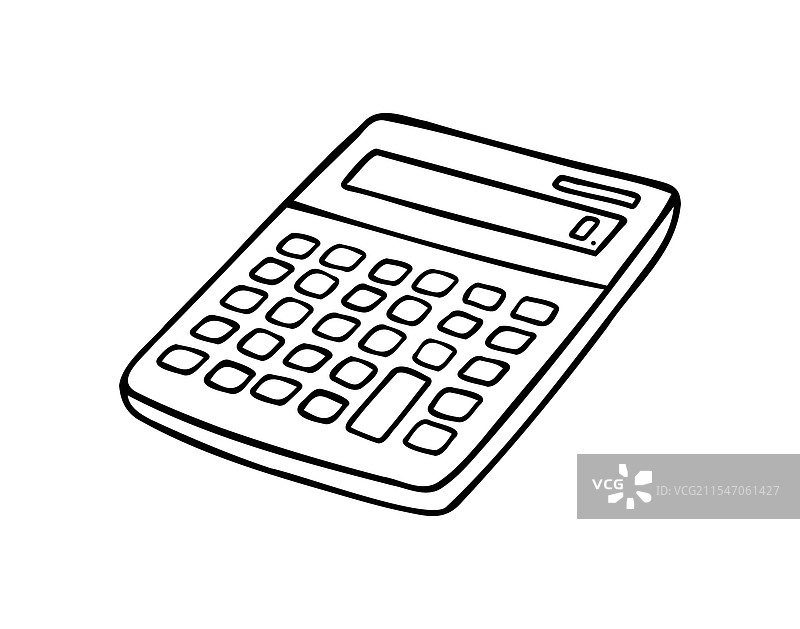 手绘图标的计算器数学设备涂鸦图片素材